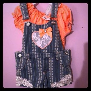 Jean shorts overalls